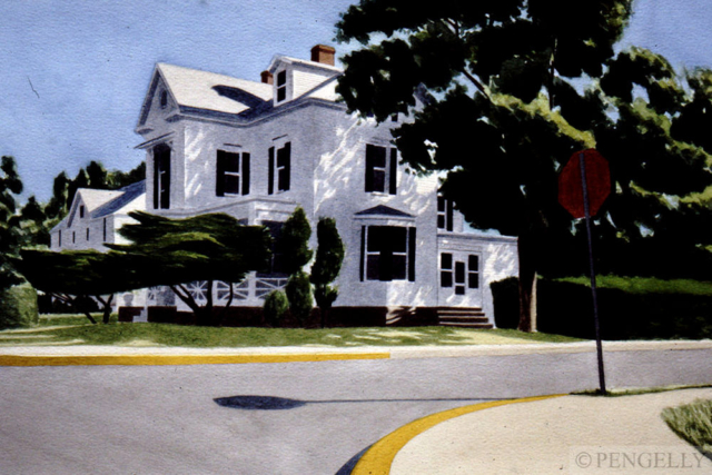 "Georgetown, Washington DC" 1984 Watercolor 6 x 11 in. - Private Collection, UK