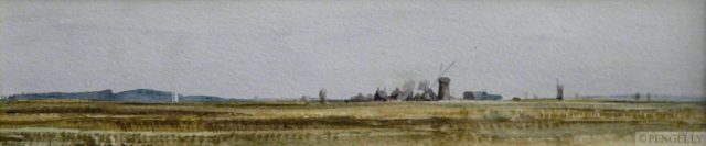 "Norfolk Broads" 1972 Watercolor 3 x 12 in.