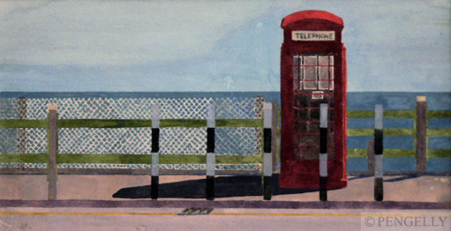 "Telephone" 1972 Watercolor 6 x 12 in.