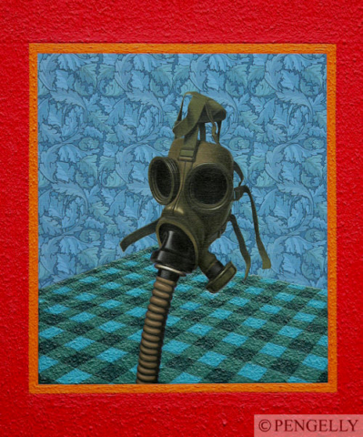 "Gas Mask" 1996 Oil on Canvas 30 x 24 in.